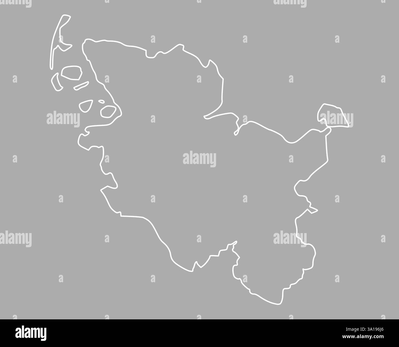 Mappa di Schleswig-Holstein Foto Stock