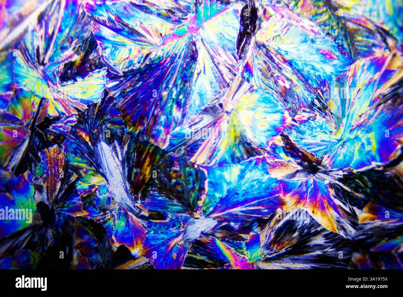 Microcristalli in luce polarizzata Foto Stock