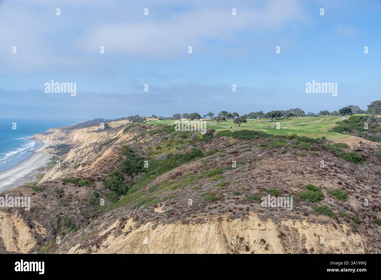 Campo da golf Torrey Pines con vista su Black's Beach, San Diego Foto Stock