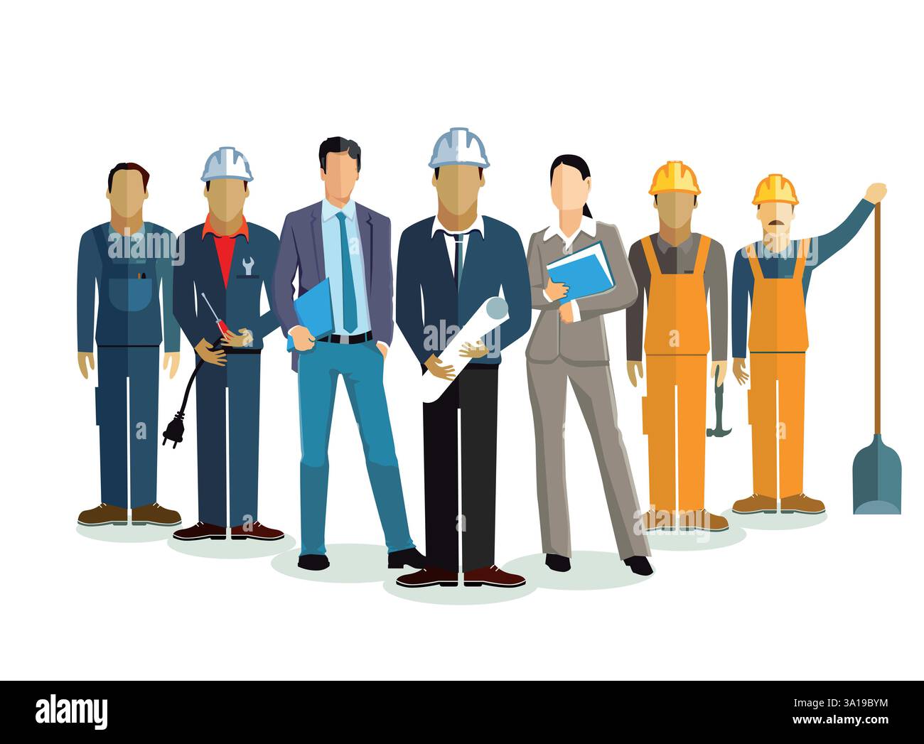 Architetto, il team di progetto di costruzione Foto Stock