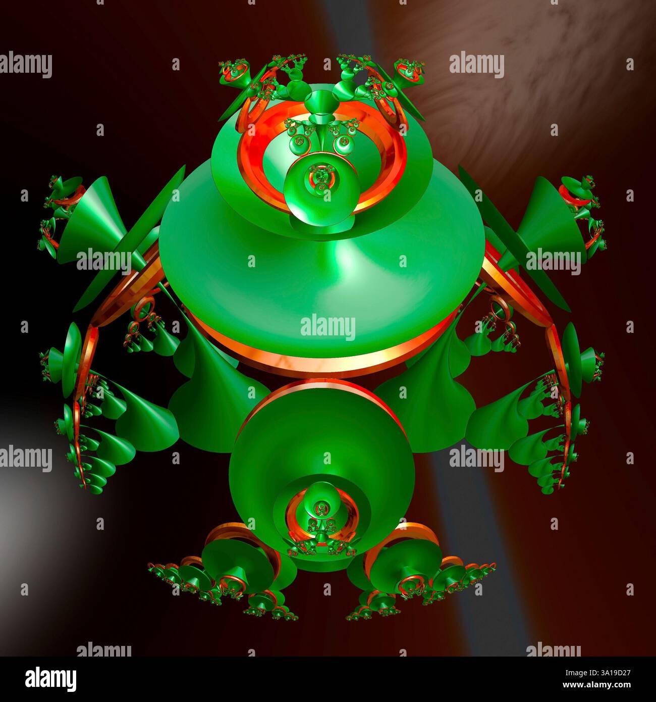 Rendering 3D astratto di immagini faracolari colorate Foto Stock