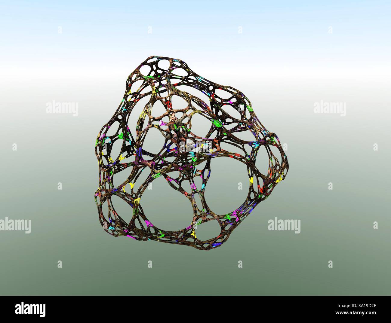 Rendering 3D astratto di immagini faracolari colorate Foto Stock