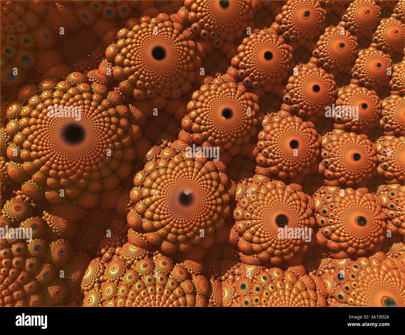 Rendering 3D astratto di immagini faracolari colorate Foto Stock