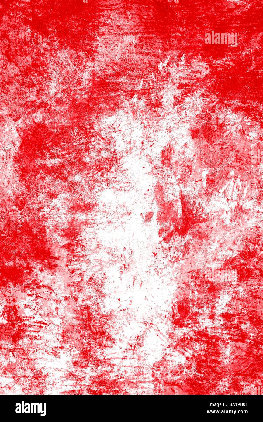 Texture grunge con colori rosso e bianco disordinati come sfondo Foto Stock