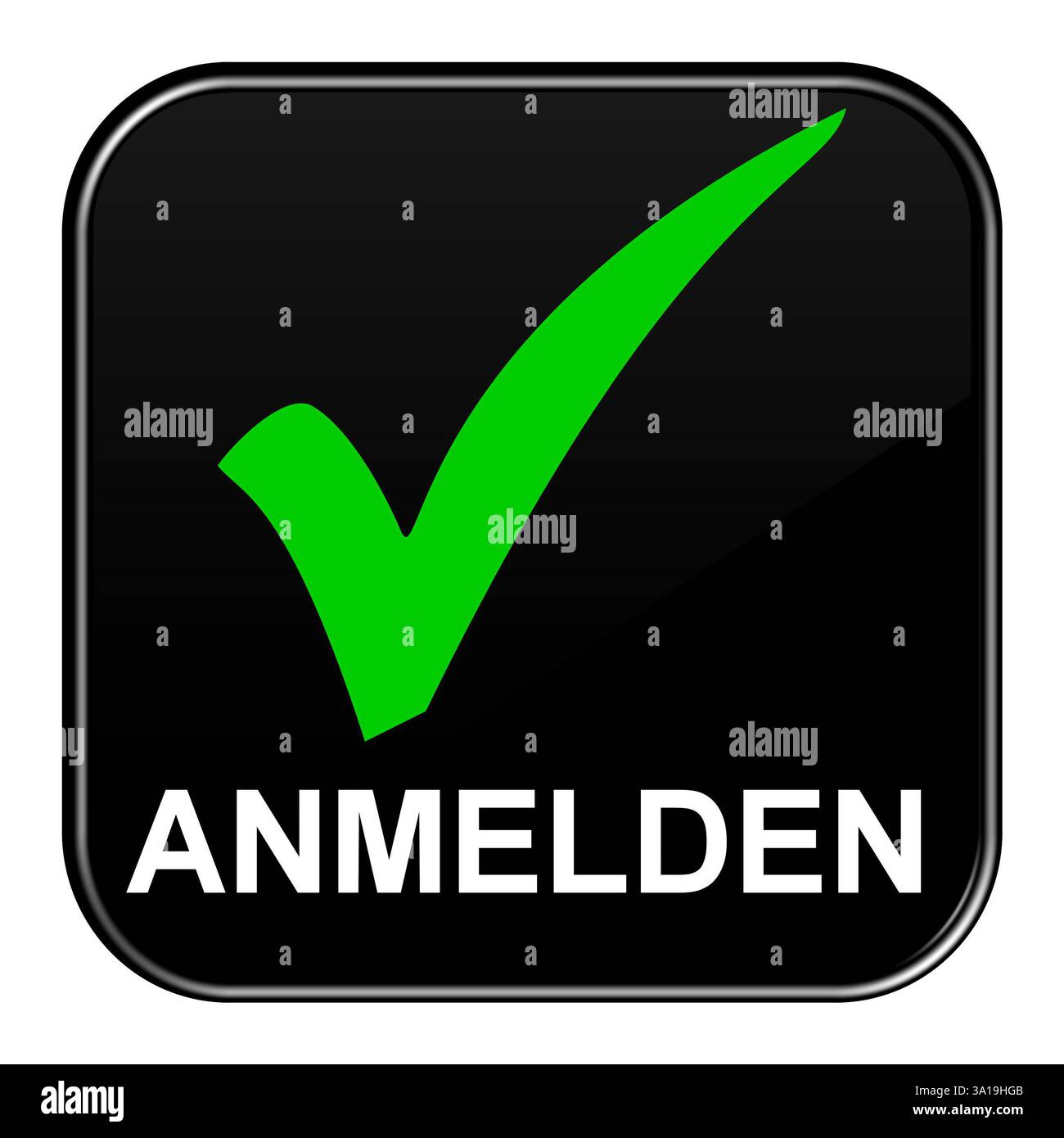 Il pulsante nero isolato mostra l'accesso Foto Stock