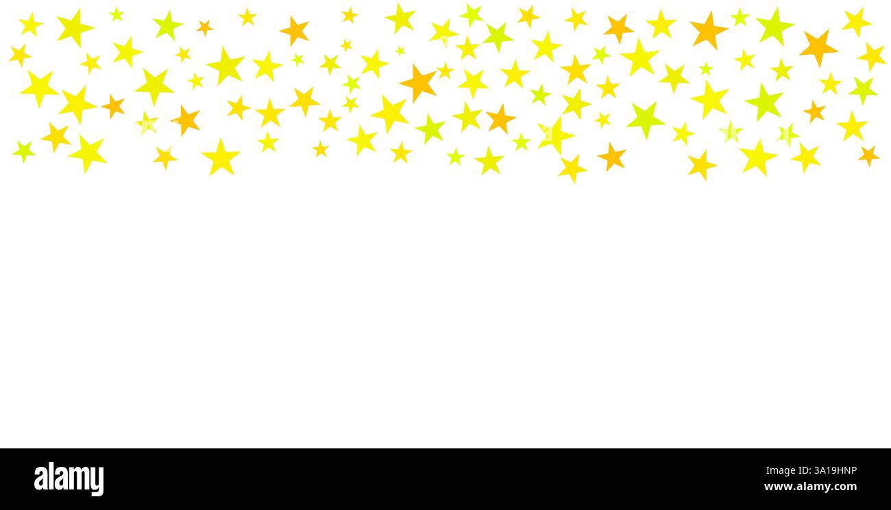 Stelle isolate giallo arancione come sfondo stellato isolato del cielo Foto Stock