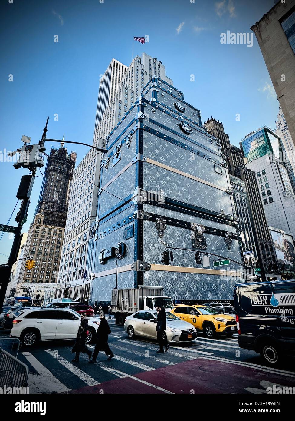 Gucci Building in costruzione a New York City, New York - Immagine stock catturata con smartphone