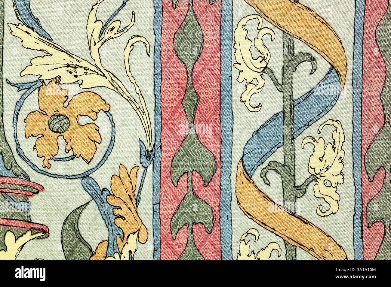 In stile vintage di fiori di tappezzeria in tessuto di sfondo del modello Foto Stock