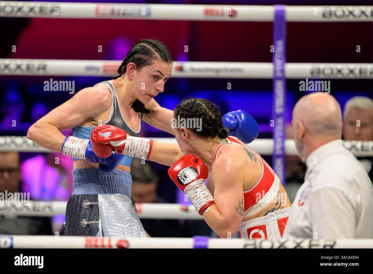 Royal Albert Hall, Londra 07 marzo 2025 Karriss Artingstall in azione durante il match per il titolo dei pesi mosca britannici tra Karriss Artingstall e Raven Chapman alla Royal Albert Hall di Londra, Inghilterra (Keeran Marquis/SPP) crediti: SPP Sport Press Photo. /Alamy Live News Foto Stock