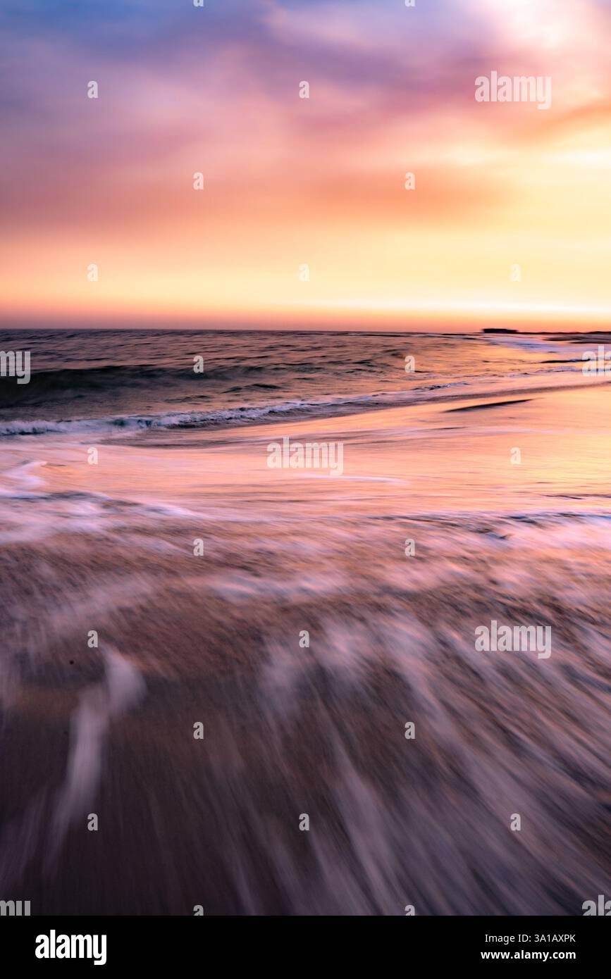 Movimento drammatico sfocato abstract Sunset Seascape Foto Stock