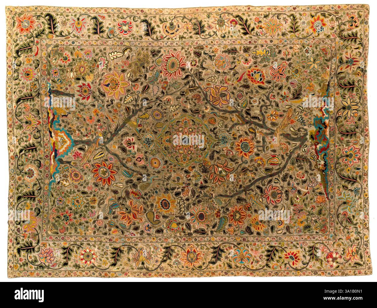 Copriletto (Palampore), 1800-1850. Foto Stock