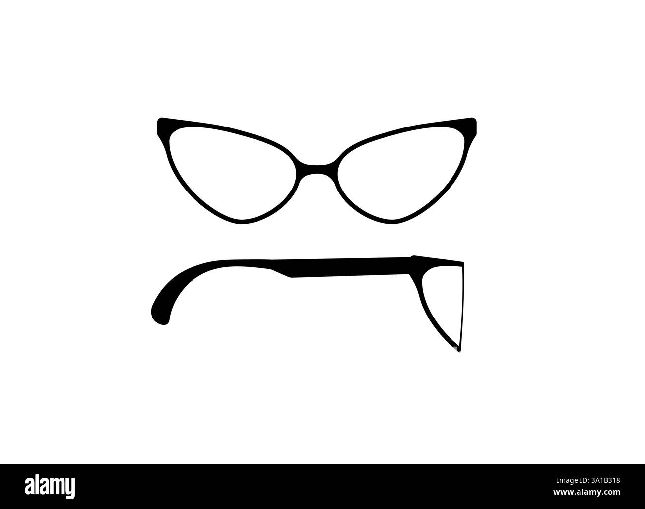 Occhiali da vista moderni ed eleganti con montature nere per un abbigliamento alla moda e una visione chiara Illustrazione Vettoriale