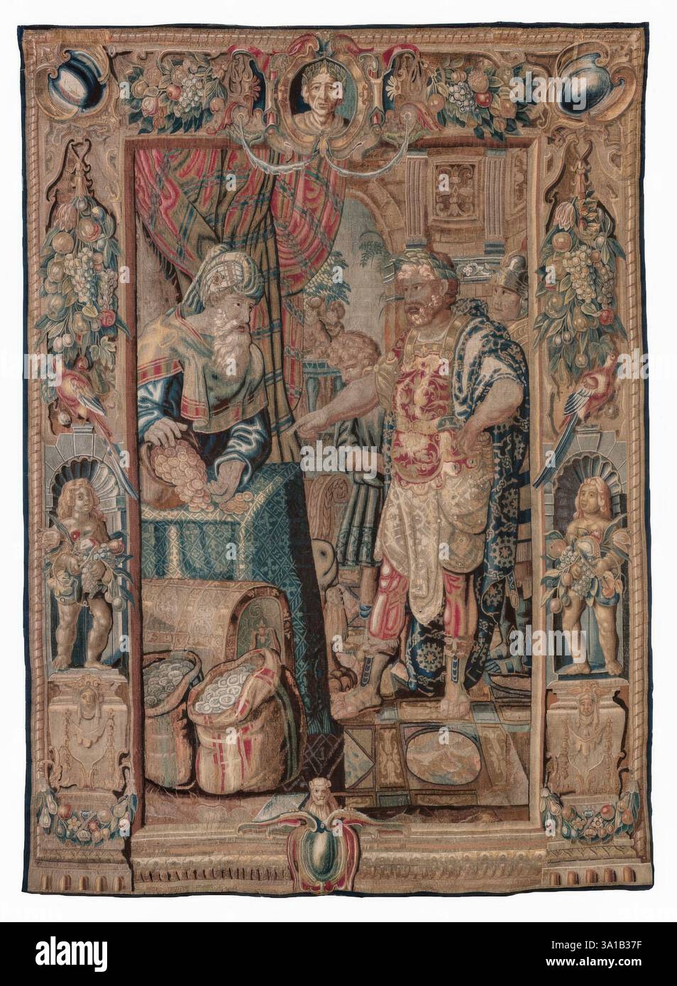 Arazzo (serie Antony e Cleopatra: Antony Conquers Pelusium), c1600-1640. Foto Stock