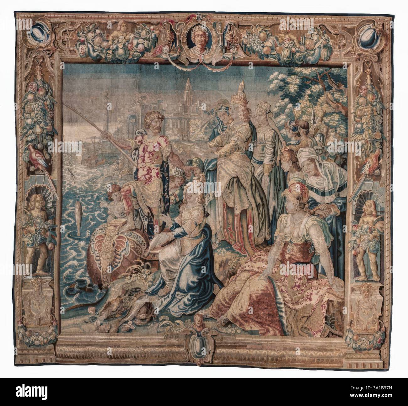 Arazzo (serie Antonio e Cleopatra: Antonio cattura un pesce salato), intorno al 1640. Foto Stock