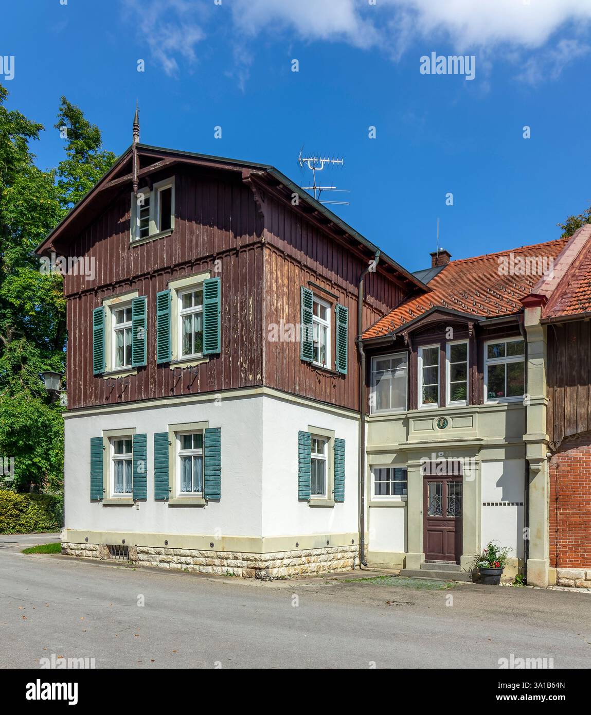 St. Johann, edificio presso l'allevamento St. Johann della Marbach Main e State Stud Farm Foto Stock