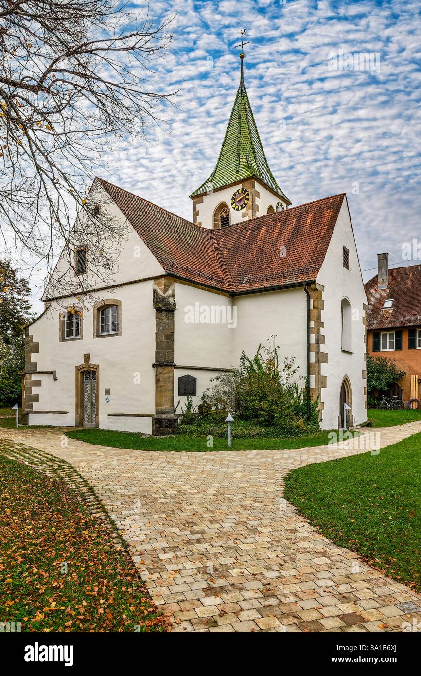 Tübingen - Kilchberg, la chiesa protestante di San Martino è registrata come monumento architettonico presso l'Ufficio statale del Baden-Württemberg per la conservazione dei monumenti. Foto Stock