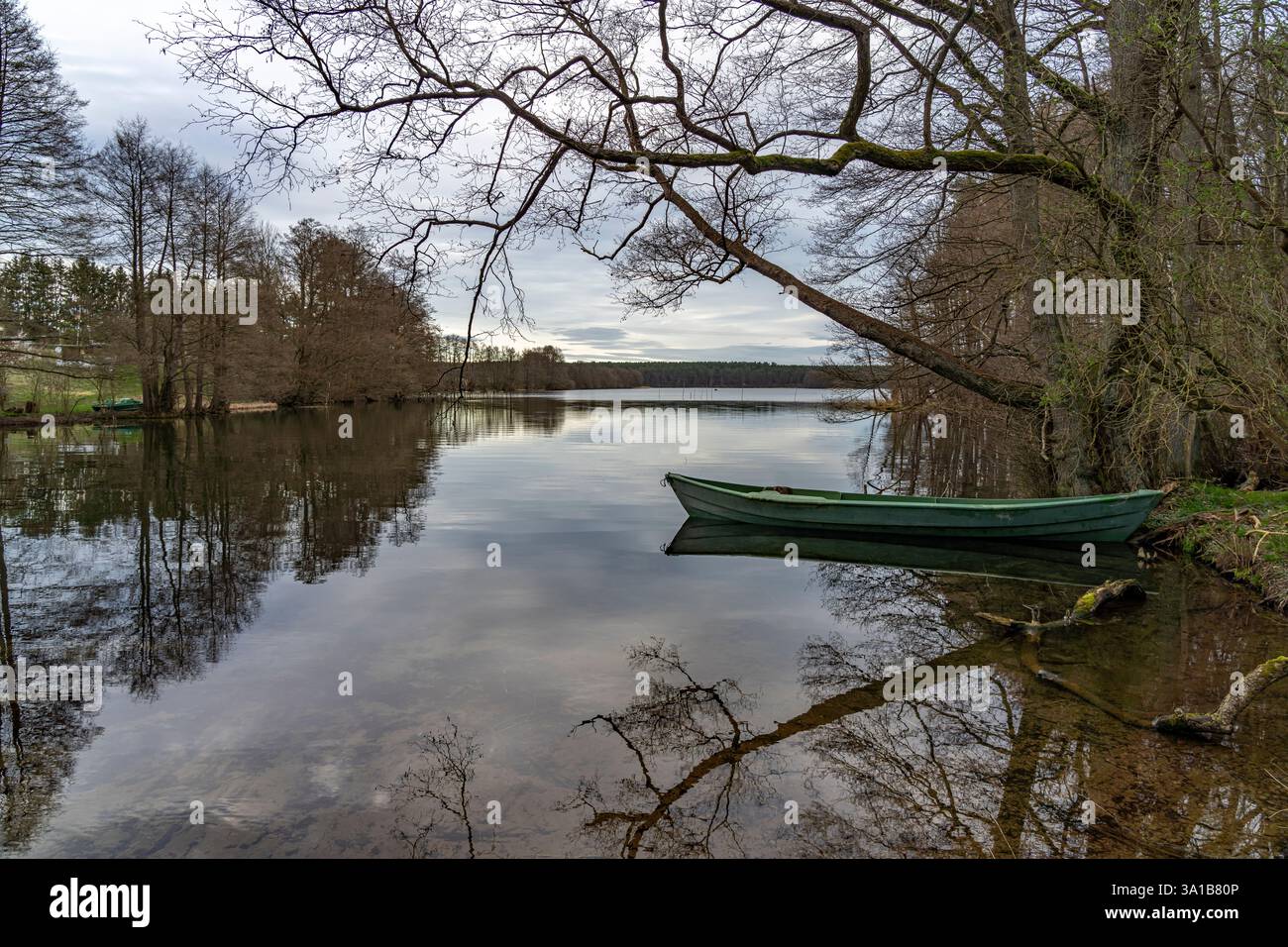 Lago Krüselinsee, distretto dei laghi del Meclemburgo, Meclemburgo-Pomerania occidentale, Germania Foto Stock