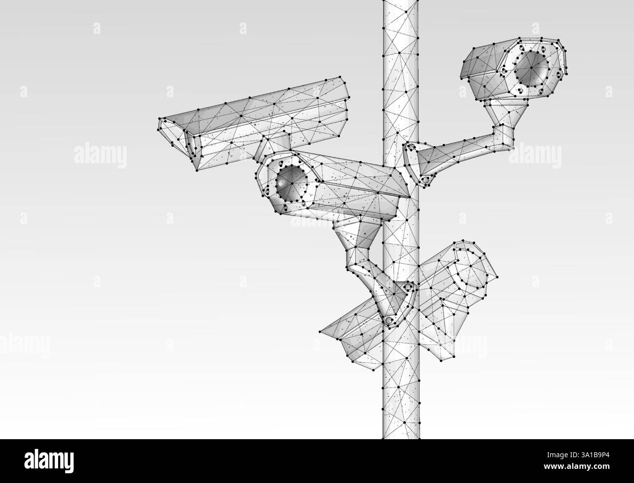 Telecamere di sicurezza. Illustrazione del polo basso vettoriale Illustrazione Vettoriale