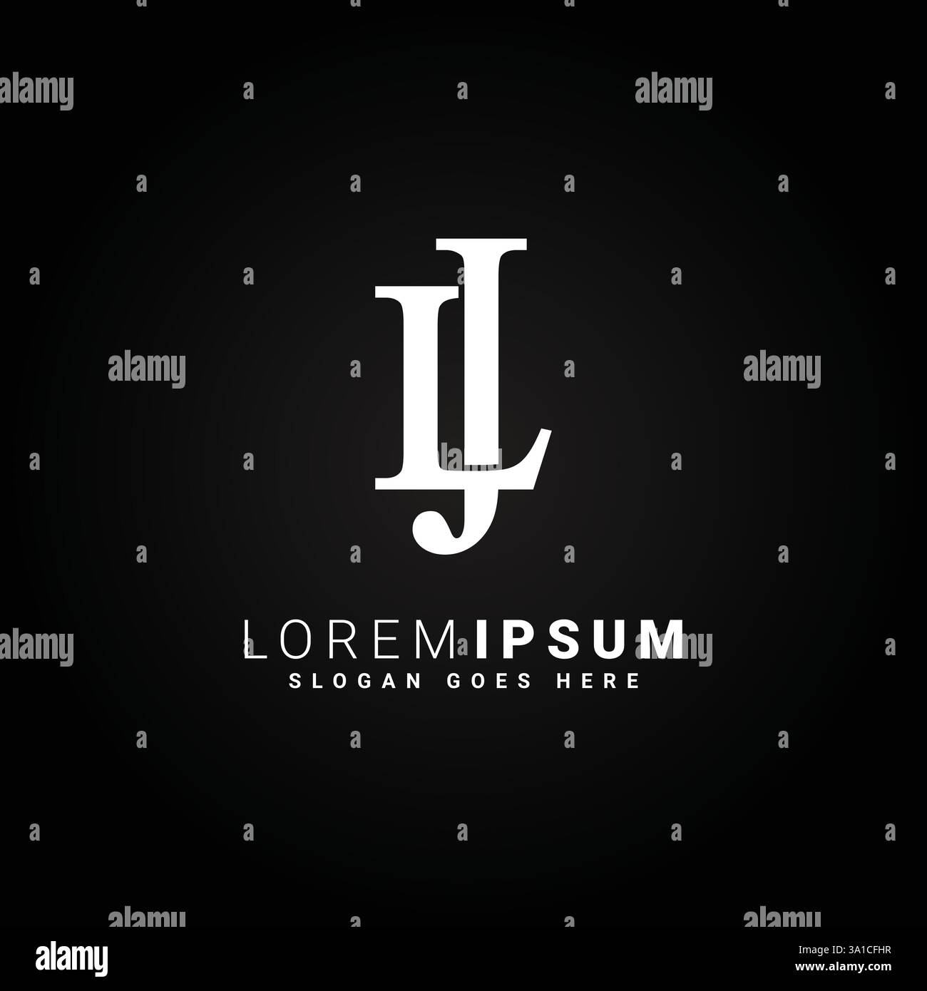 Lettera astratta LJ o JL Logo - modello monogramma iniziale per alfabeti L e J. Illustrazione Vettoriale