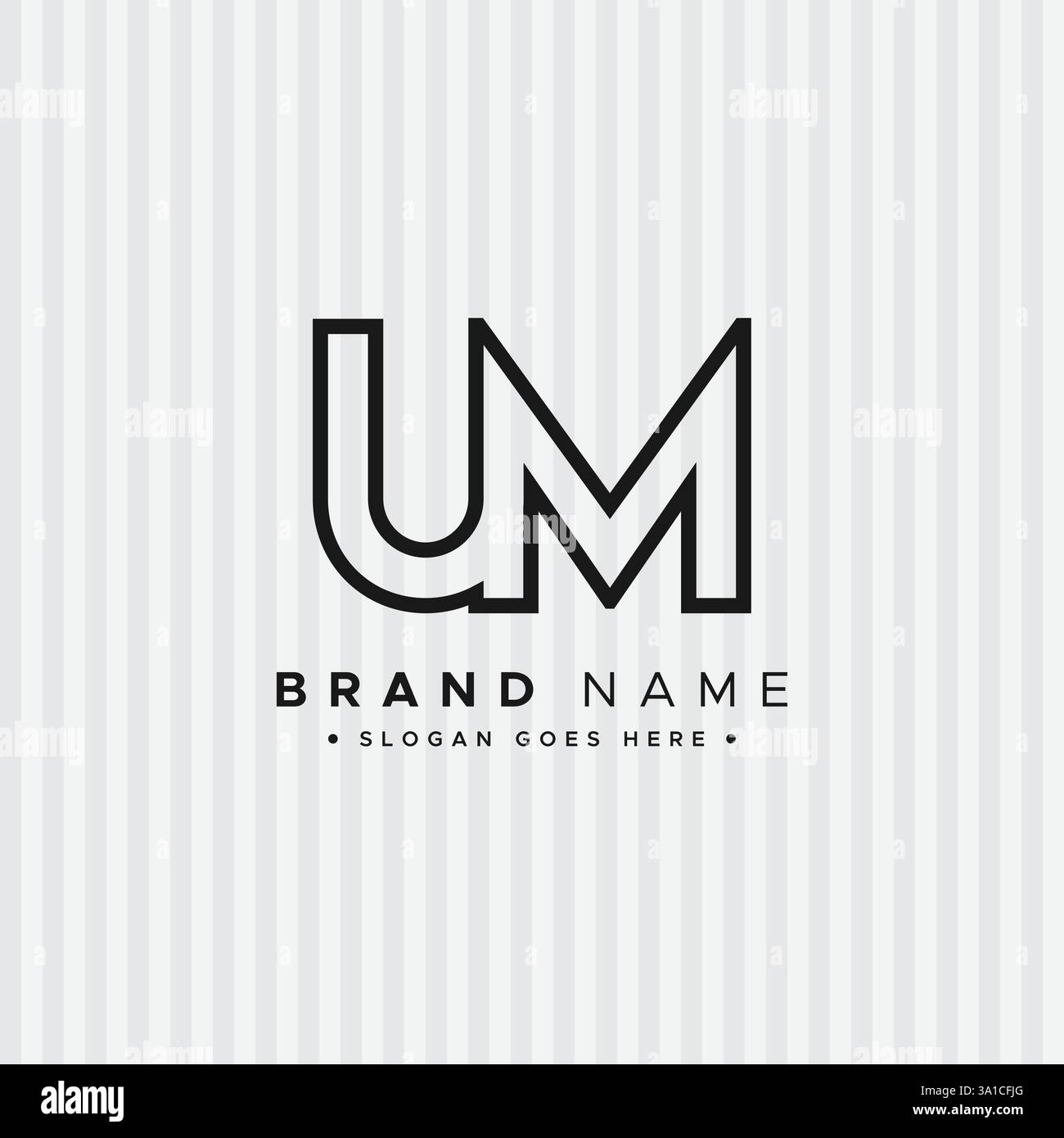 Modello vettoriale per la lettera iniziale logo UM - elegante logo monogramma per alfabeti U e M. Illustrazione Vettoriale