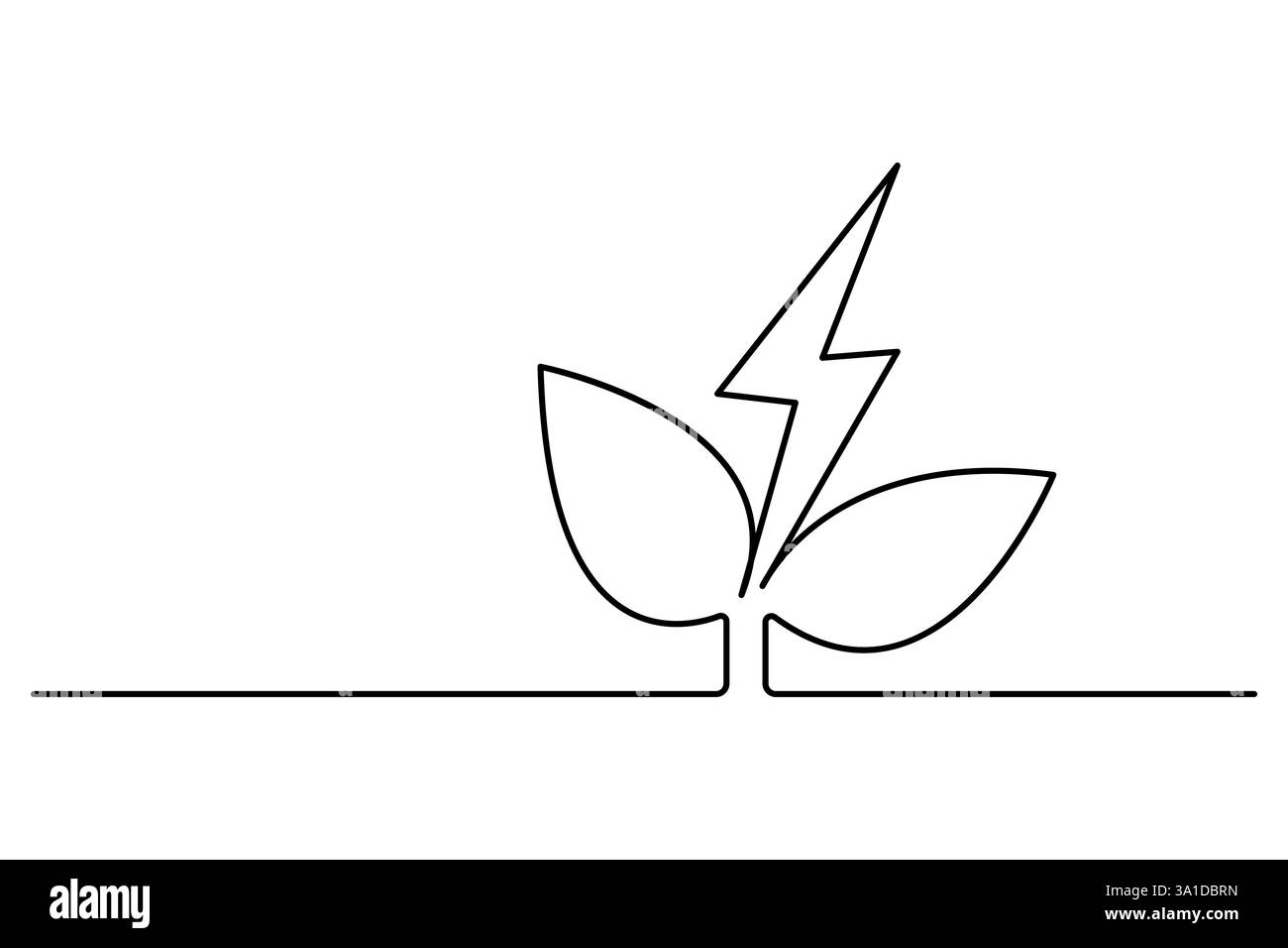 Ecologia disegno continuo continuo su una linea di grafica vettoriale isolata Illustrazione Vettoriale