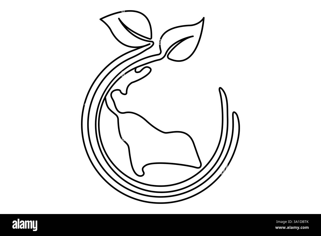 Ecologia disegno continuo continuo su una linea di grafica vettoriale isolata Illustrazione Vettoriale