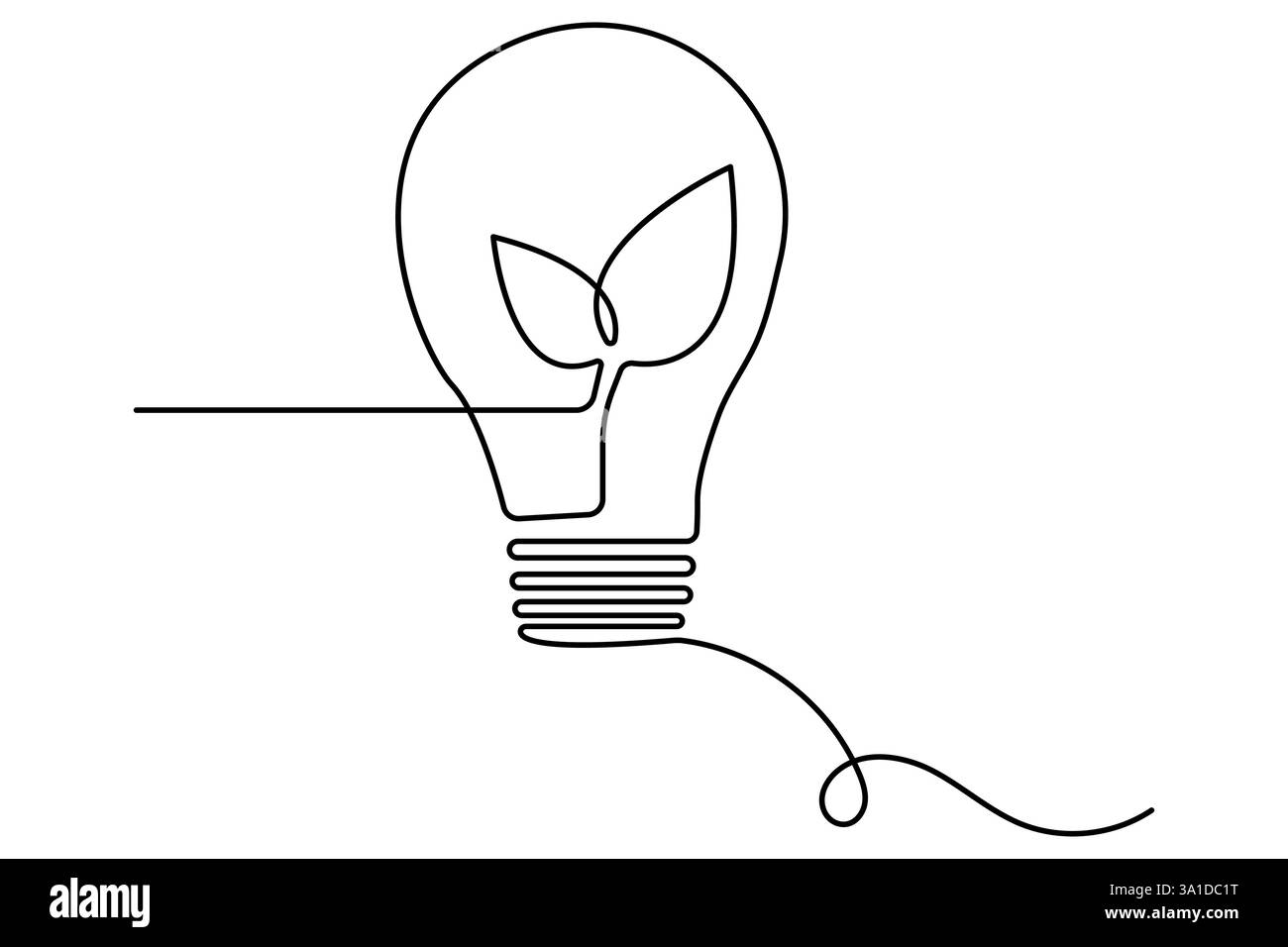Ecologia disegno continuo continuo su una linea di grafica vettoriale isolata Illustrazione Vettoriale