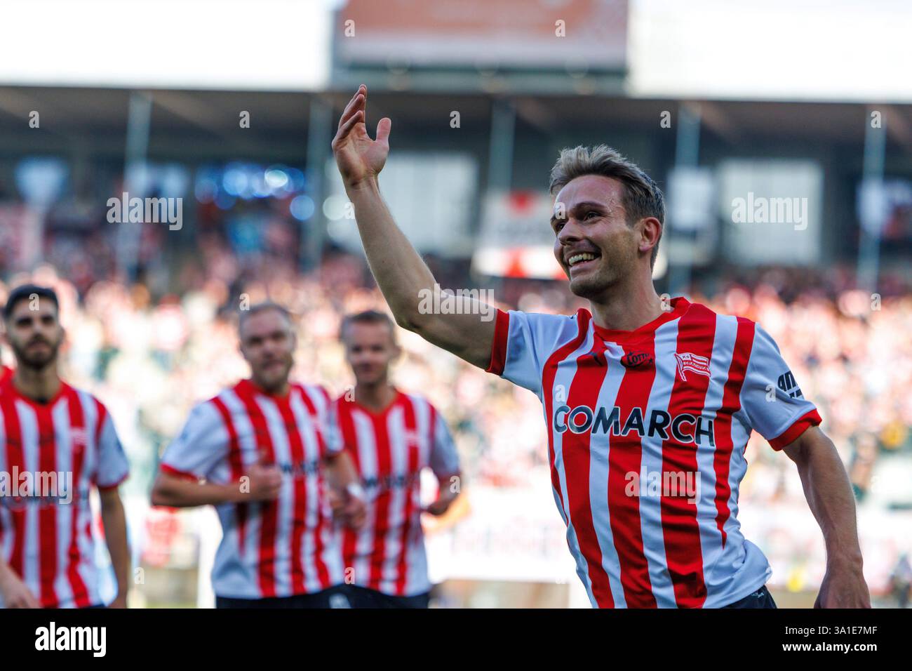 CRACOVIA, POLONIA, 8 marzo 2025, Una partita di calcio nel PKO BP Ekstraklasa di primo livello tra CRACOVIA E RADOMIAK RADOM, OP: MIKKEL MAIGAARD crediti: Piotr Front/Alamy Live News Foto Stock