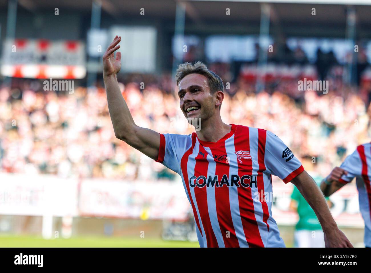 CRACOVIA, POLONIA, 8 marzo 2025, Una partita di calcio nel PKO BP Ekstraklasa di primo livello tra CRACOVIA E RADOMIAK RADOM, OP: MIKKEL MAIGAARD crediti: Piotr Front/Alamy Live News Foto Stock