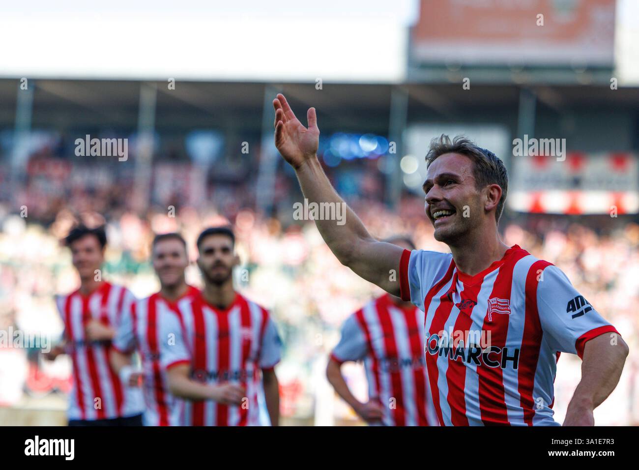 CRACOVIA, POLONIA, 8 marzo 2025, Una partita di calcio nel PKO BP Ekstraklasa di primo livello tra CRACOVIA E RADOMIAK RADOM, OP: MIKKEL MAIGAARD crediti: Piotr Front/Alamy Live News Foto Stock