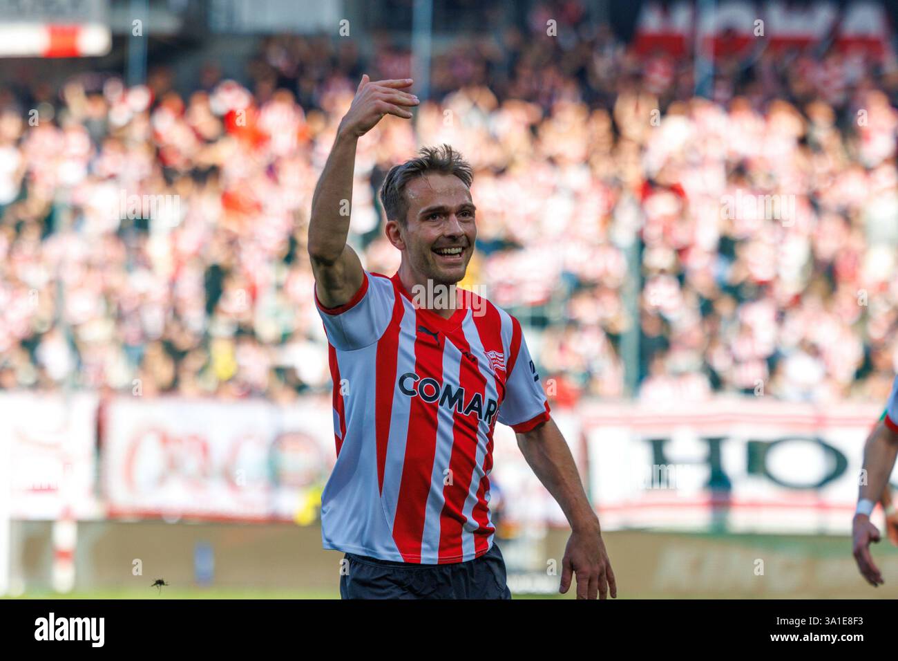 CRACOVIA, POLONIA, 8 marzo 2025, Una partita di calcio nel PKO BP Ekstraklasa di primo livello tra CRACOVIA E RADOMIAK RADOM, OP: MIKKEL MAIGAARD crediti: Piotr Front/Alamy Live News Foto Stock