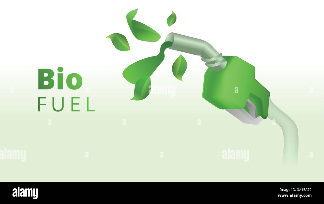 Concetto di biocarburante. illustrazione vettoriale delle dimensioni delle viti del modello di produzione verde Illustrazione Vettoriale