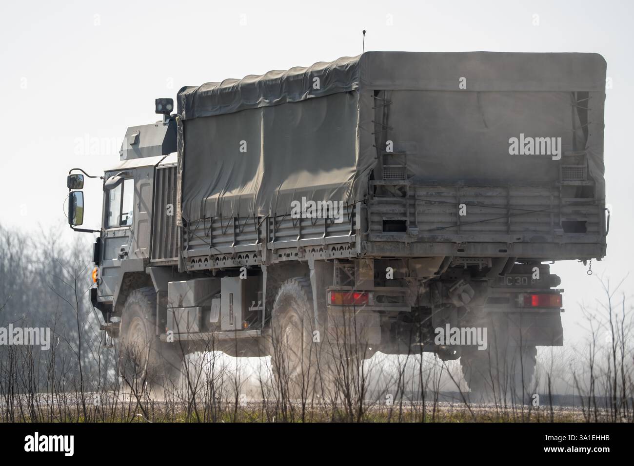 carrello multiuso a quattro ruote verde scuro in movimento Foto Stock