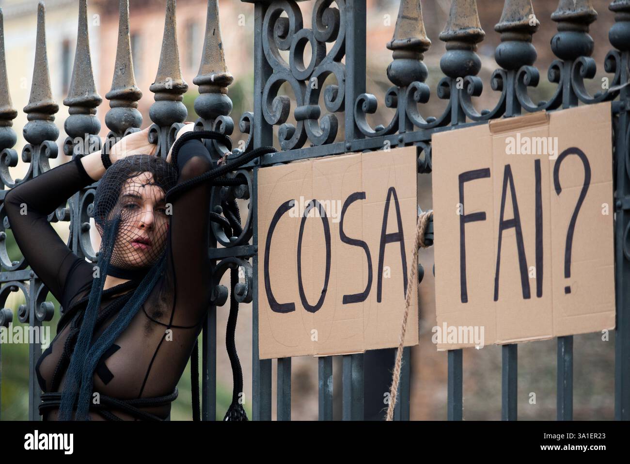Roma, Italia. Dimostrazione per la giornata internazionale della donna. SOLO PER USO EDITORIALE! NON PER USO COMMERCIALE! Foto Stock