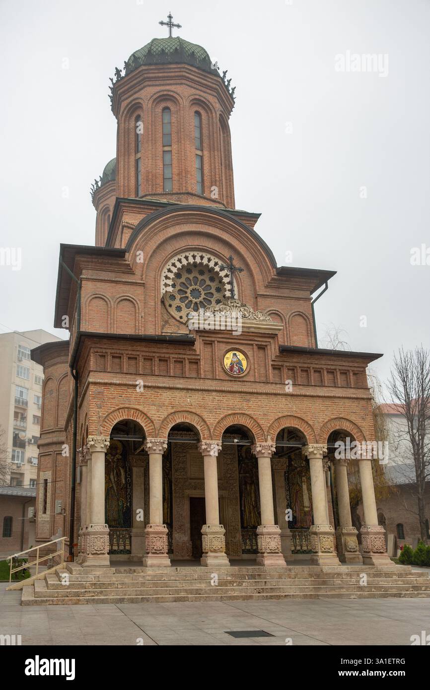 Facciata della chiesa del monastero di Antim a Bucarest, Romania. Foto Stock