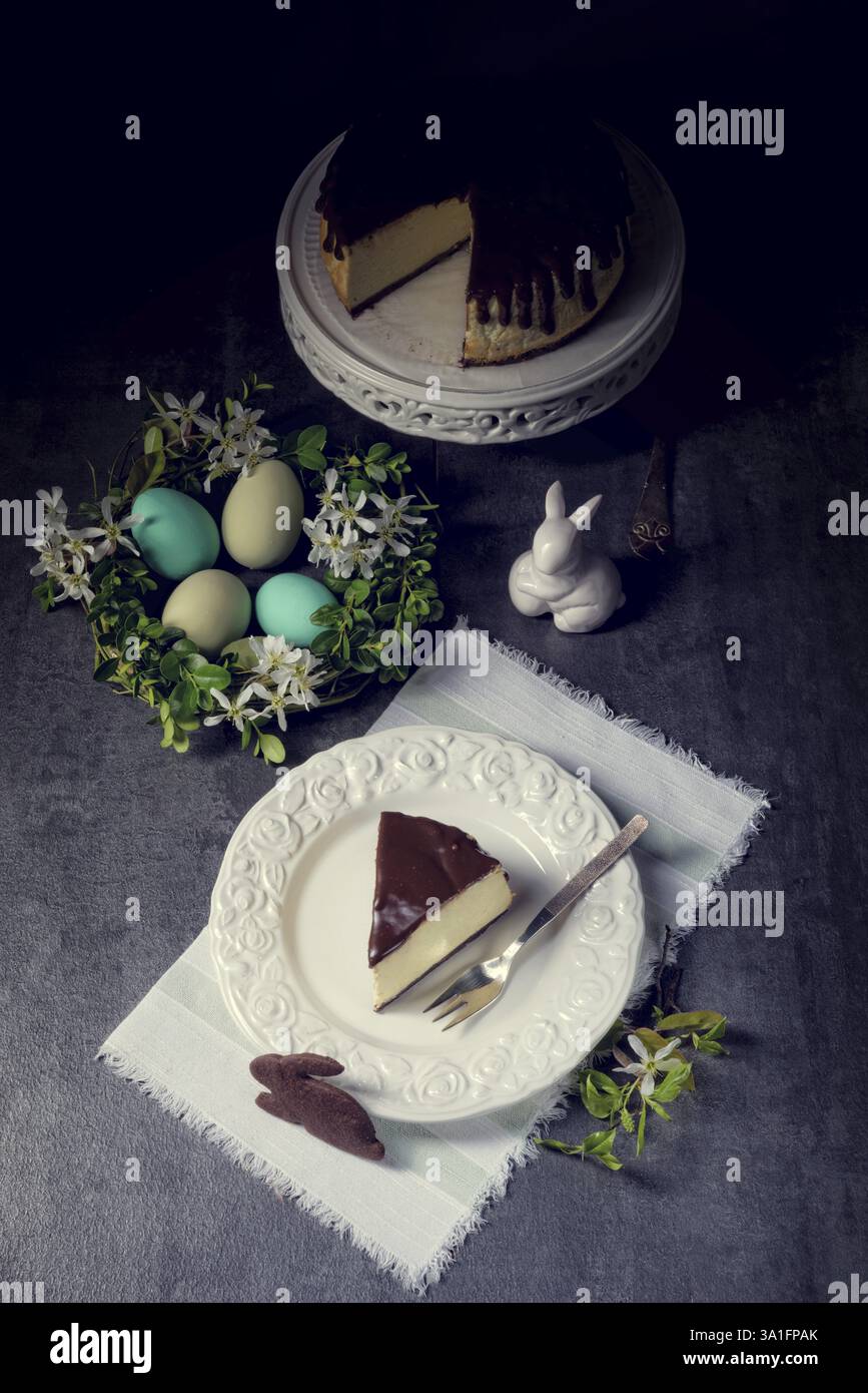 Molla di torta di formaggio con pistacchi Foto Stock