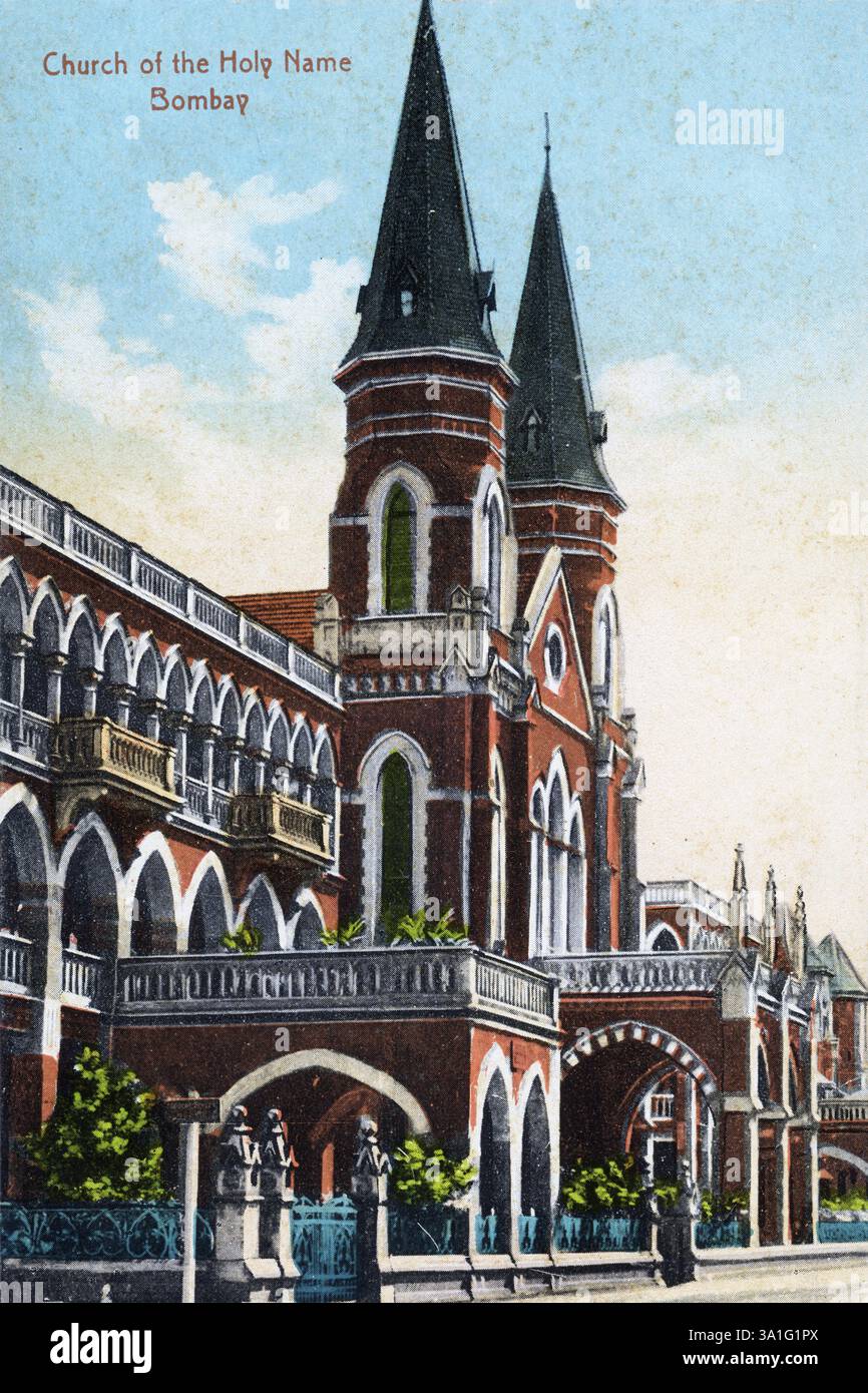 Monumento storico, chiesa dedicata al santo nome, Bombay ora Mumbai, Maharashtra, India, Asia Foto Stock