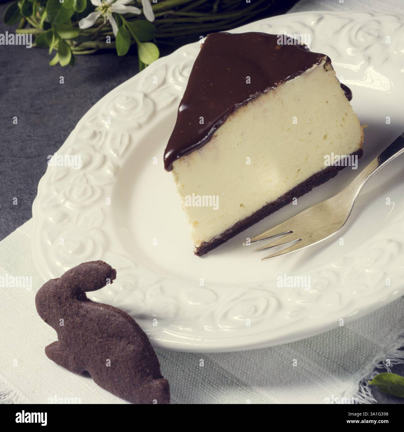 Molla di torta di formaggio con pistacchi Foto Stock