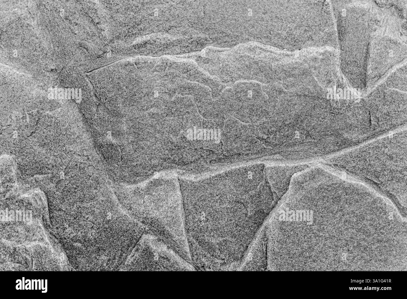 Astratto bianco e nero di pietra arenaria stratificata a Steveston, Canada Foto Stock