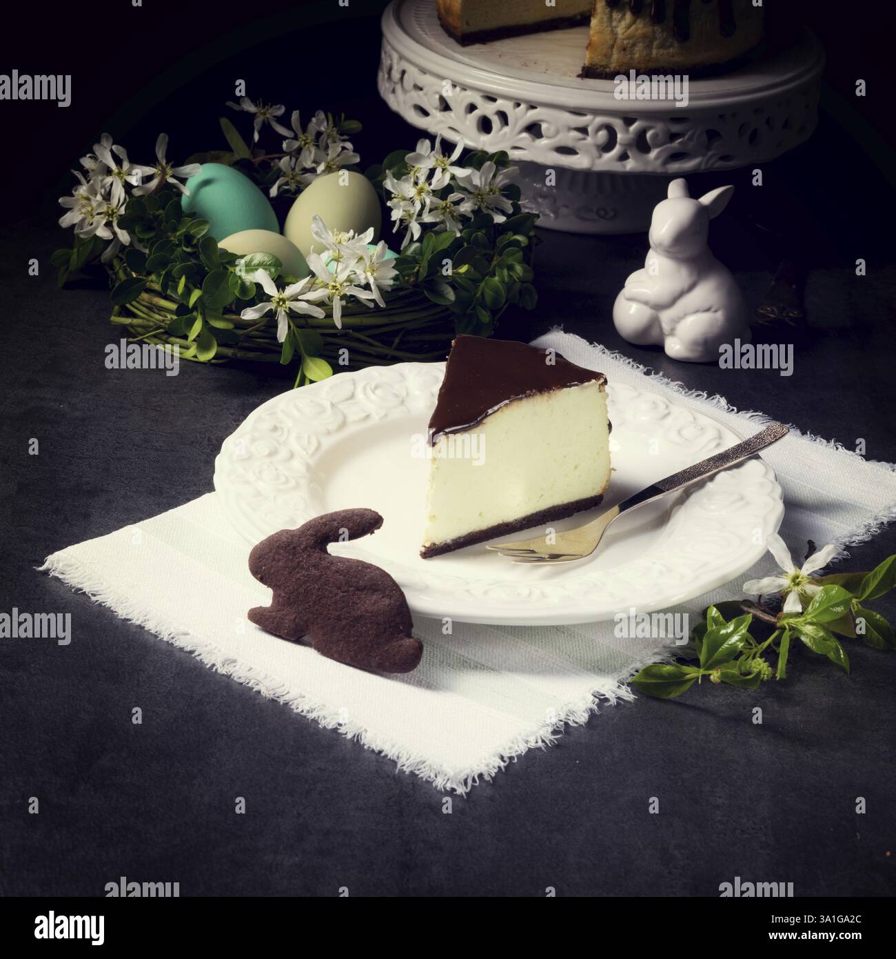 Molla di torta di formaggio con pistacchi Foto Stock