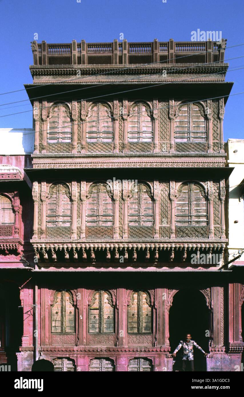 Bikaner Old House Haveli a Rajasthan, India, Asia Foto Stock
