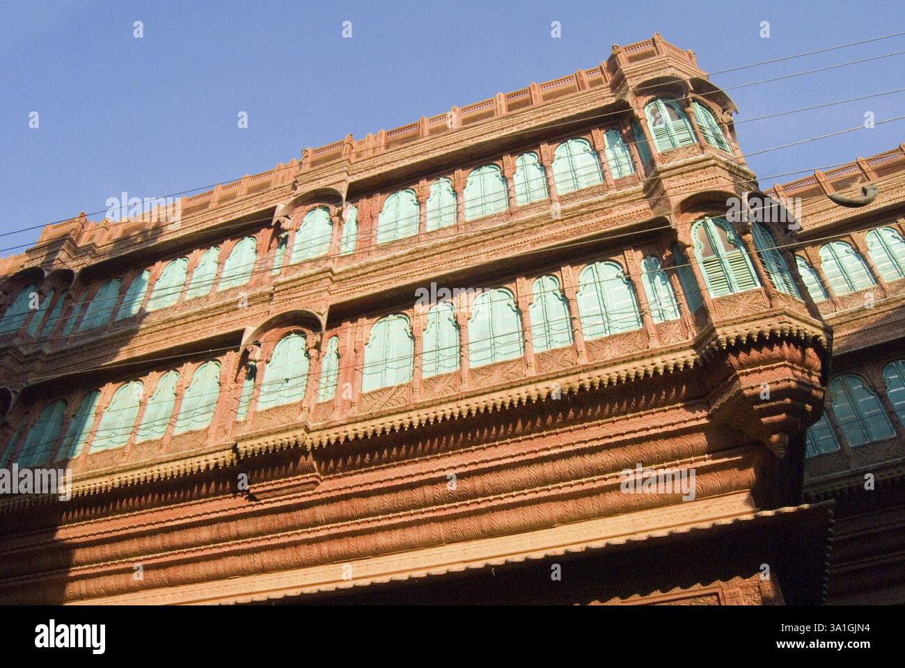 Haveli a Bikaner, regione di Shekhawati, Rajasthan, India, Asia Foto Stock