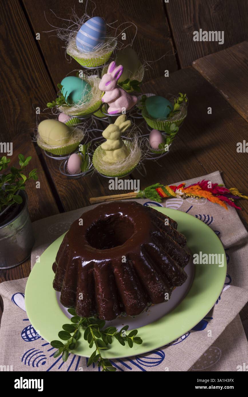 Babka al cioccolato polacco Foto Stock