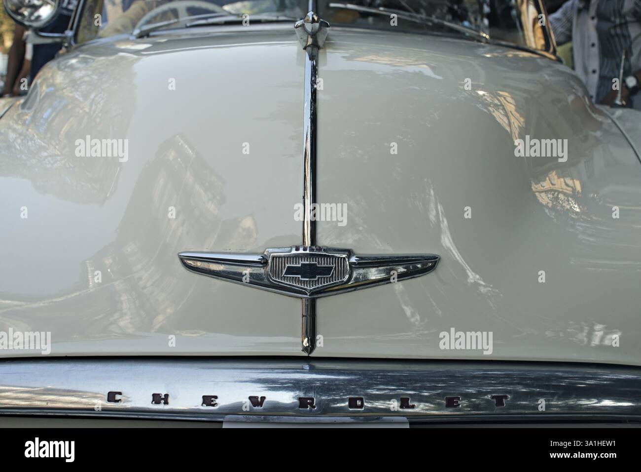 Cofano di auto d'epoca Chevrolet Foto Stock