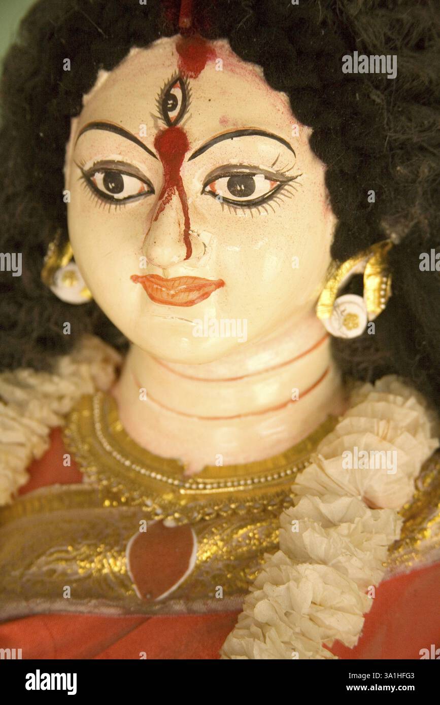 Statua della dea Durga, piccolo villaggio di Manik gunj, Bangladesh, Asia Foto Stock