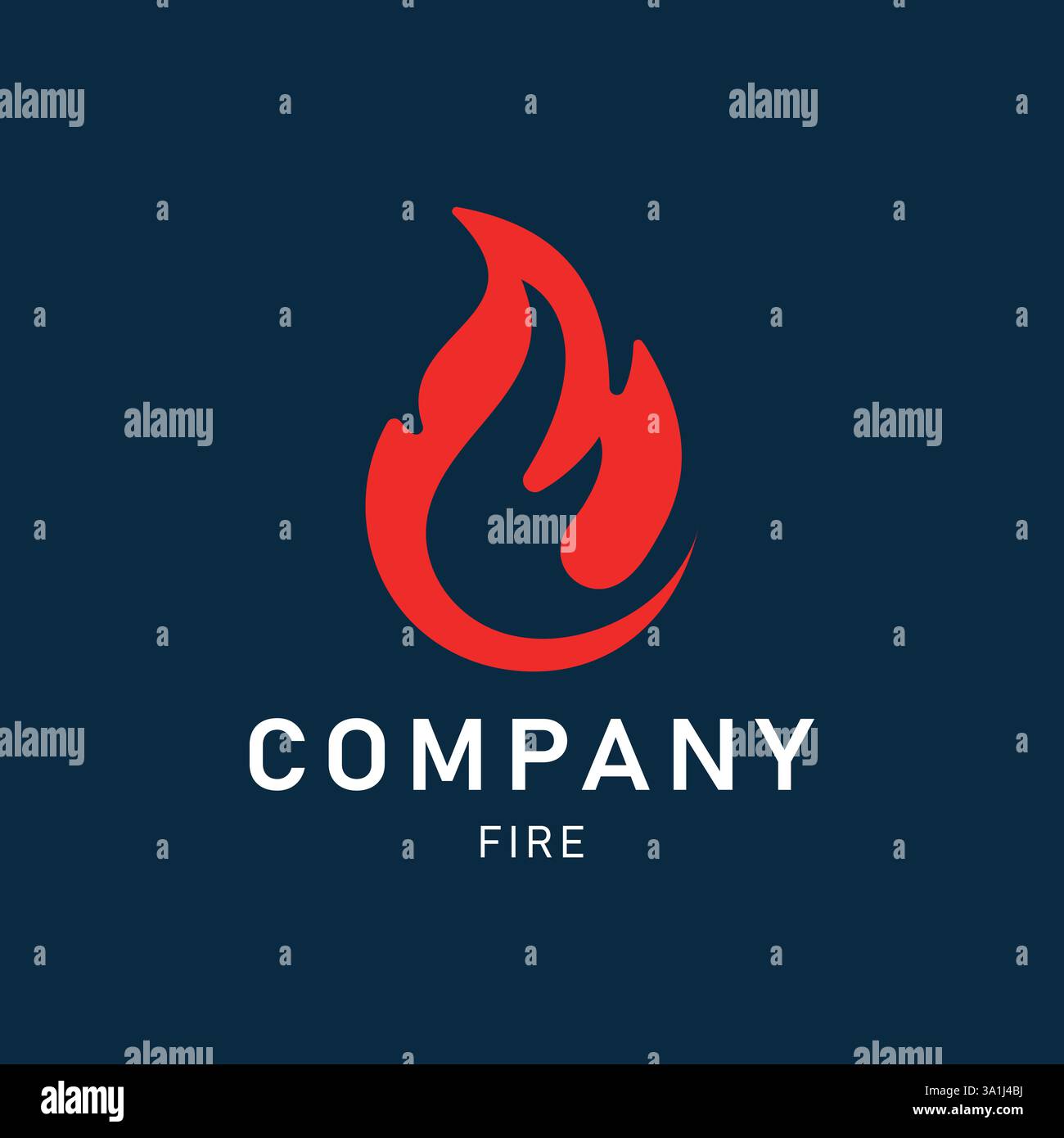 Modello di disegno con logo Fire con illustrazione Letter e Vector moderna e dinamica Illustrazione Vettoriale