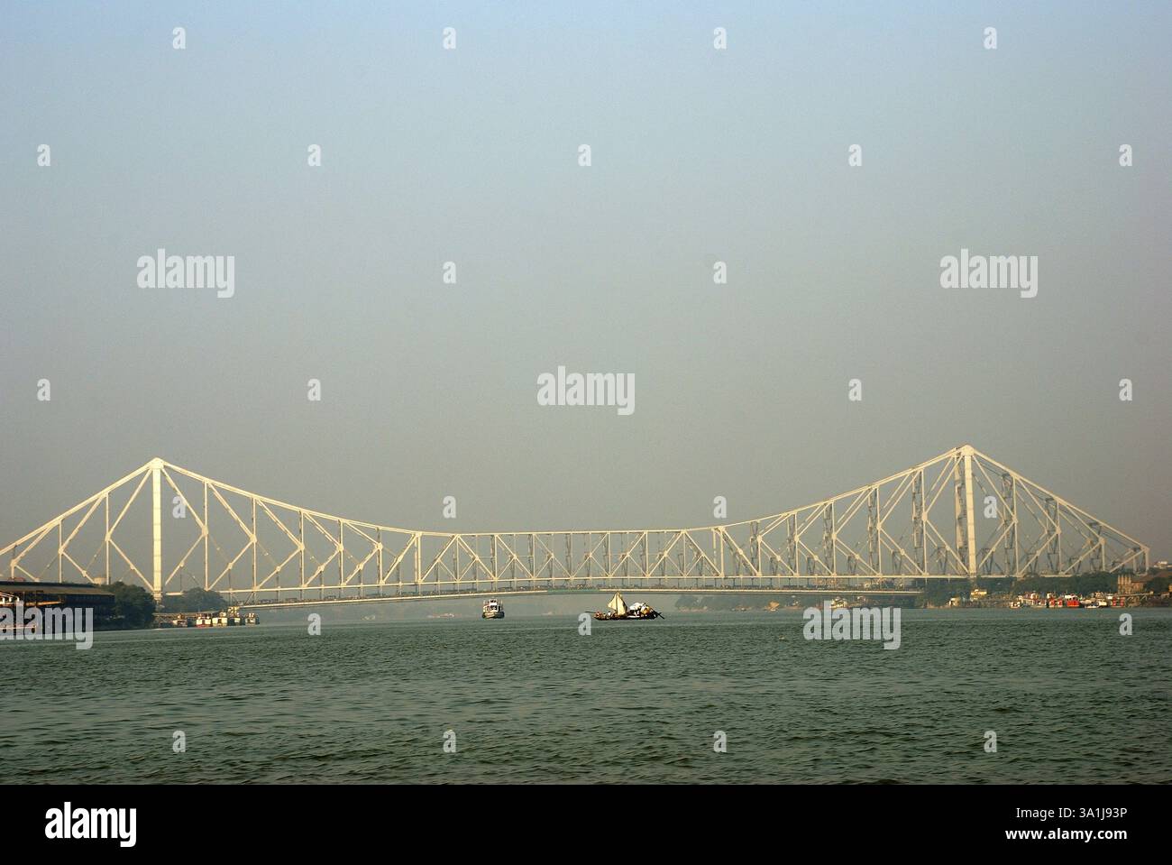Ponte Howrah sul fiume Hooyal, Calcutta, Bengala Occidentale, India, Asia Foto Stock