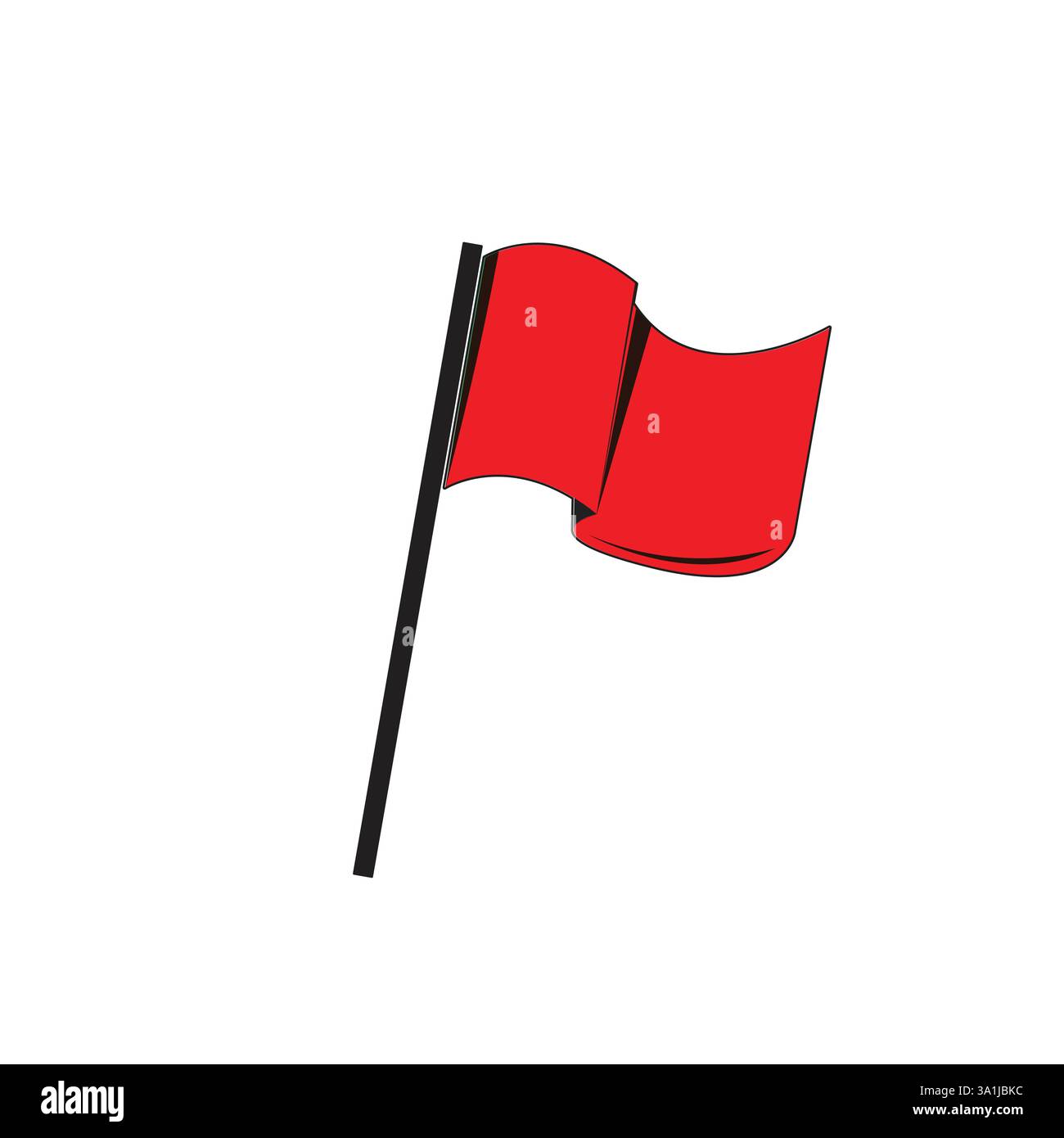 Red flag isolato su vettore bianco Illustrazione Vettoriale