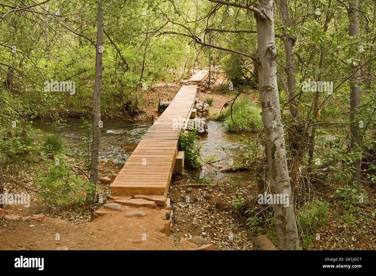 Un ponte su un ruscello a Sedona, Stati Uniti America Foto Stock