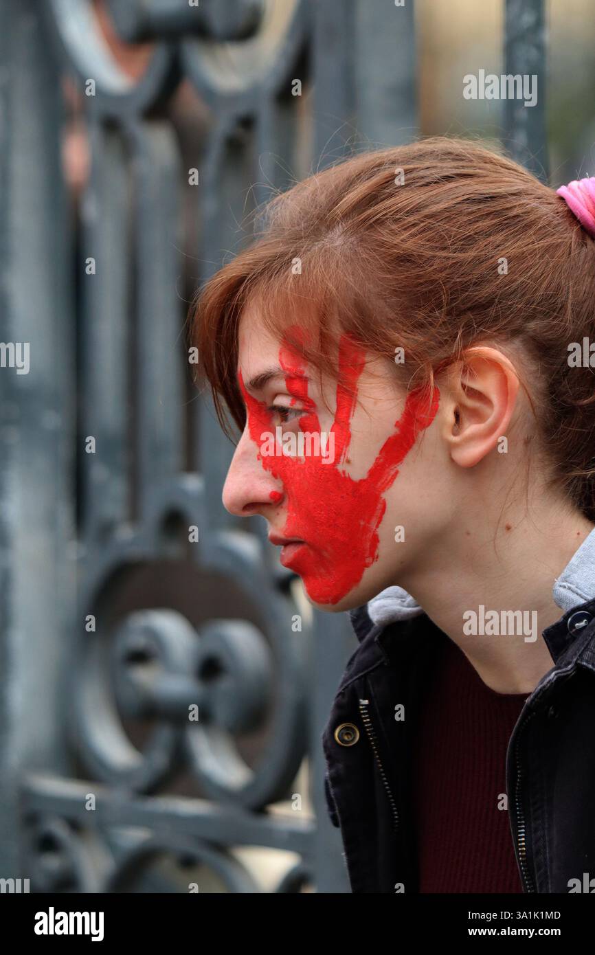 ROMA - OTTO MARZO 2025 MANIFESTAZIONE NON UNA DI MENO Foto Stock
